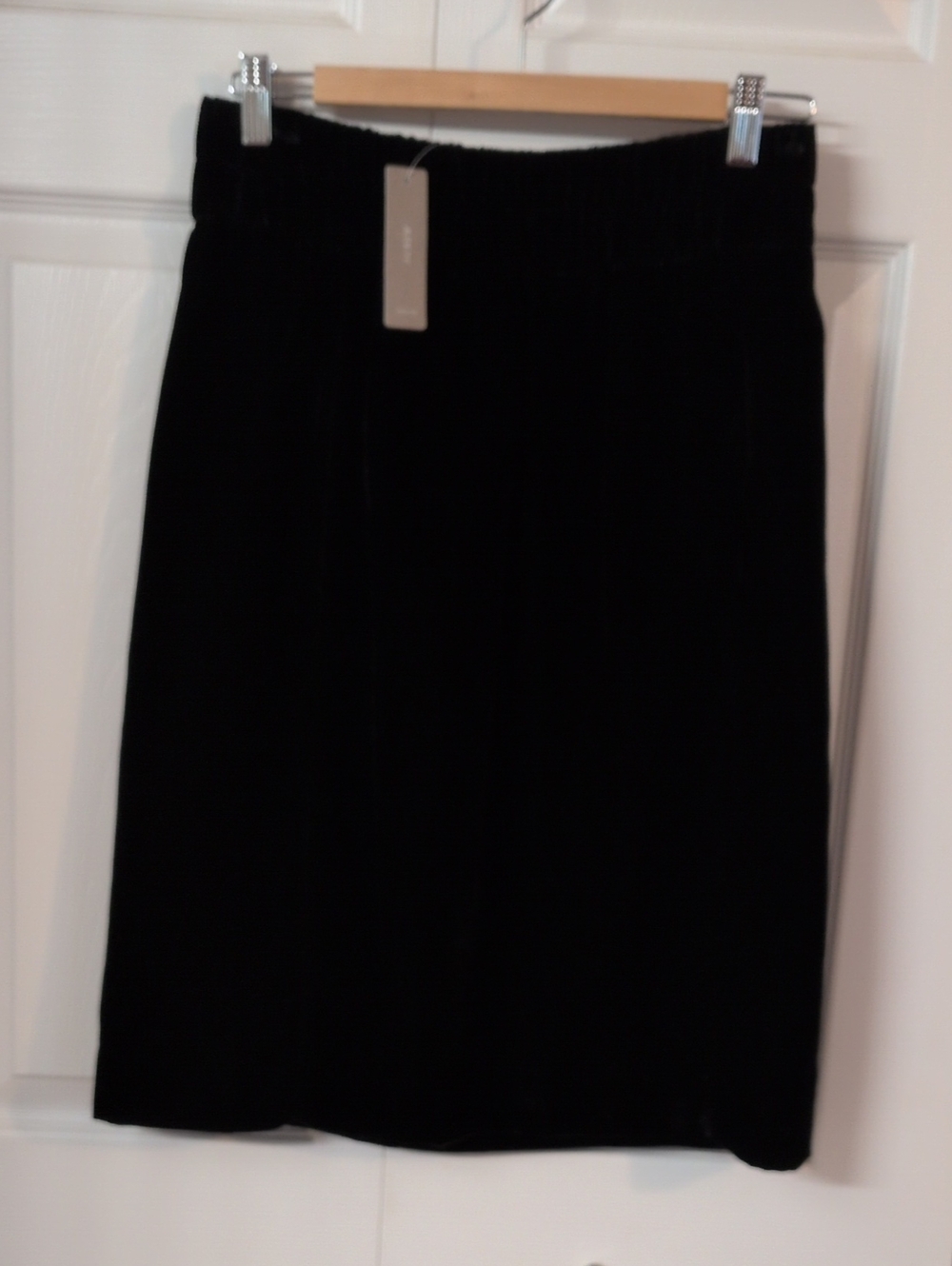 J. Crew Black Velvet Skirt Size Small Elastic Pull On